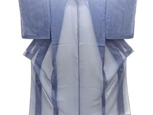 縦絽色無地着物